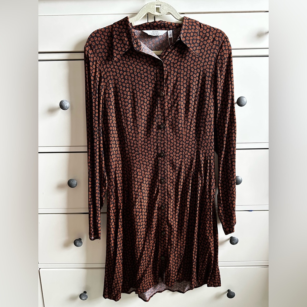 &Other Stories Patterned Buttondown Dress NWT size 8